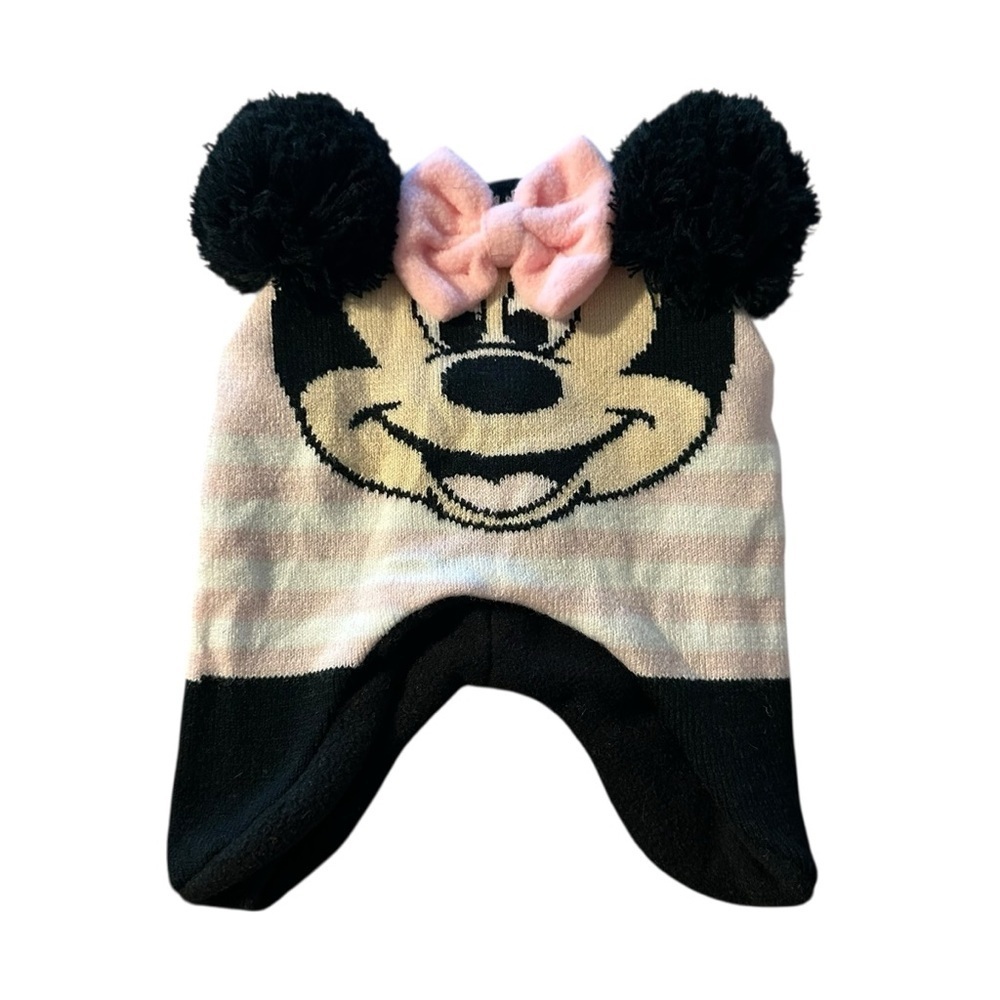 Disney Junior Minnie Mouse Pink and Black Knit Hat